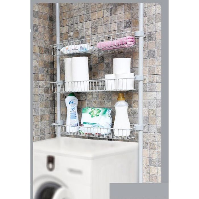 Система хранения для ванной с 3-мя регулируемым полками на 2-х трубках