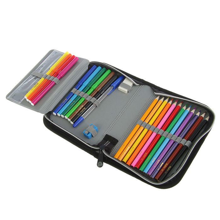 Пенал 1 секция откидная планка 140*205 наполн. лам.карт MagTaller 27 предм Racer 30216-15