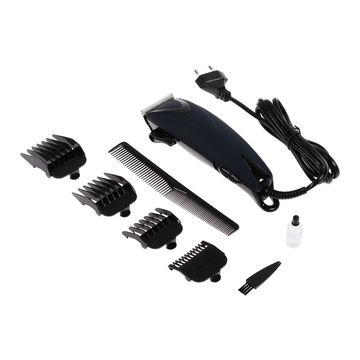 Машинка для стрижки Polaris PHC 0714 синий 7Вт (насадок в компл:4шт)