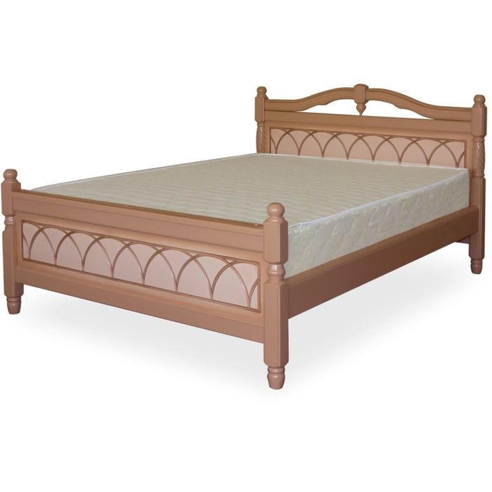 Кровать Людмила-1 1600 с основанием, царги эмаль орех