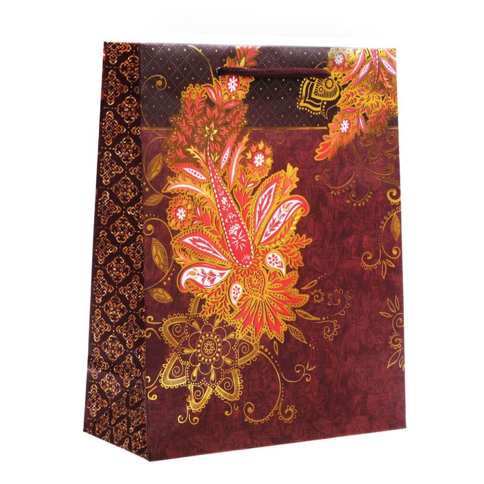 Пакет ламинированный вертикальный с тиснением «Роскошь золота», S 11 × 14 × 5,5 см