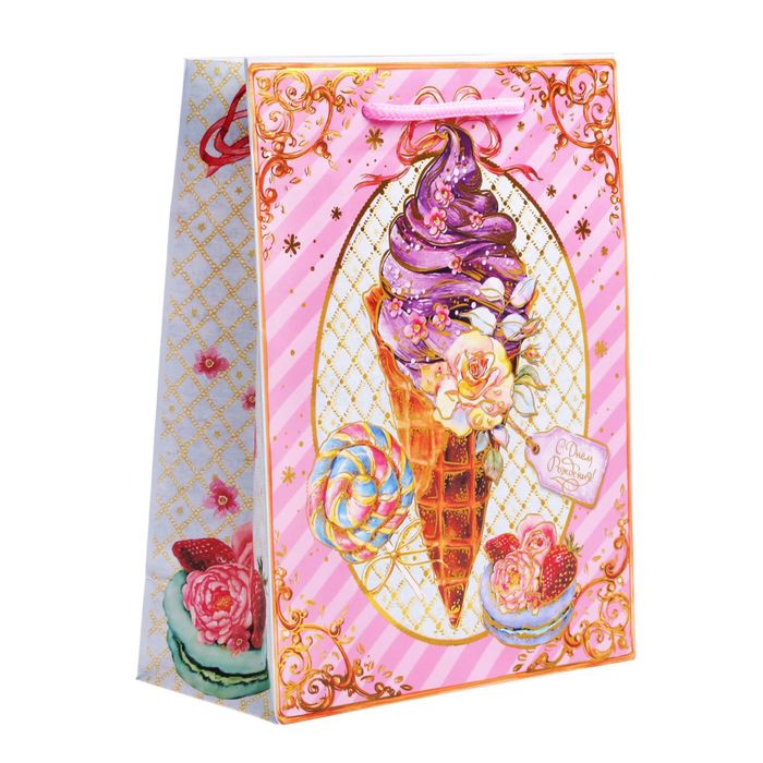 Пакет ламинированный вертикальный с тиснением «Сладости ко Дню рождения», S 11 × 14 × 5,5 см