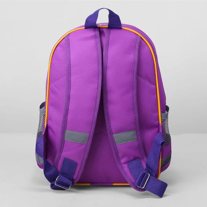 Рюкзак школ 977 26*15*37, отд на молнии, 3 н/кармана, светоотр, бабочка, фиолетовый