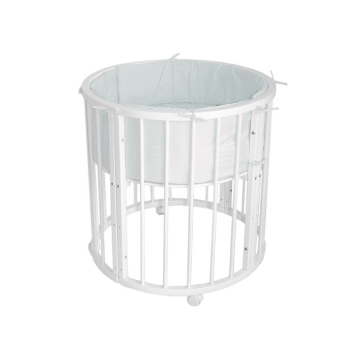 Кроватка-трансформер 6 в 1 MerryHappy круглая/овальная, матовая, цвет белый