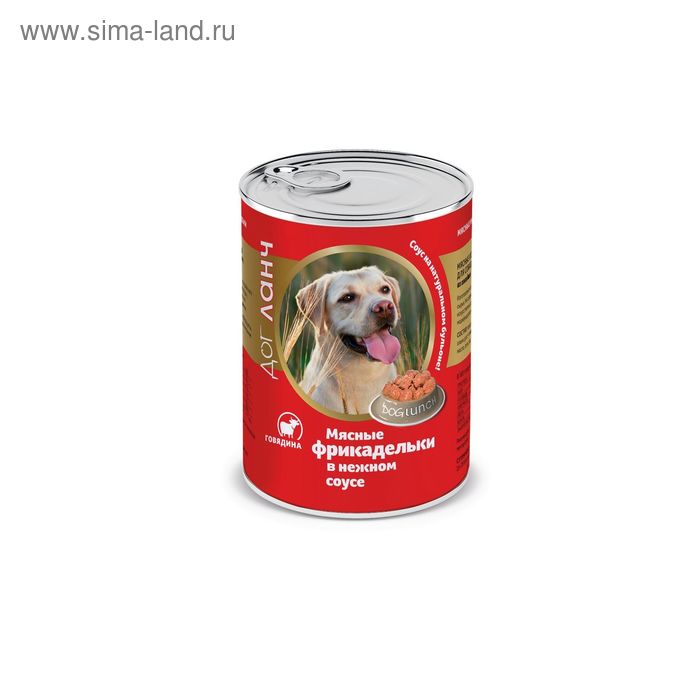 

Консервы "Дог ланч" для собак, фрикадельки в соусе, говядина, 850 г.