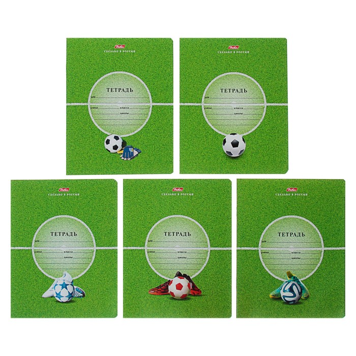 Тетрадь 12 листов клетка "Футбол", картонная обложка, МИКС