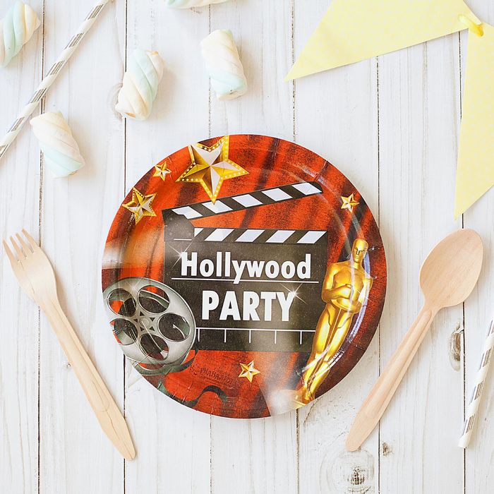 Тарелка бумажная "Голливудская вечеринка", 18 см