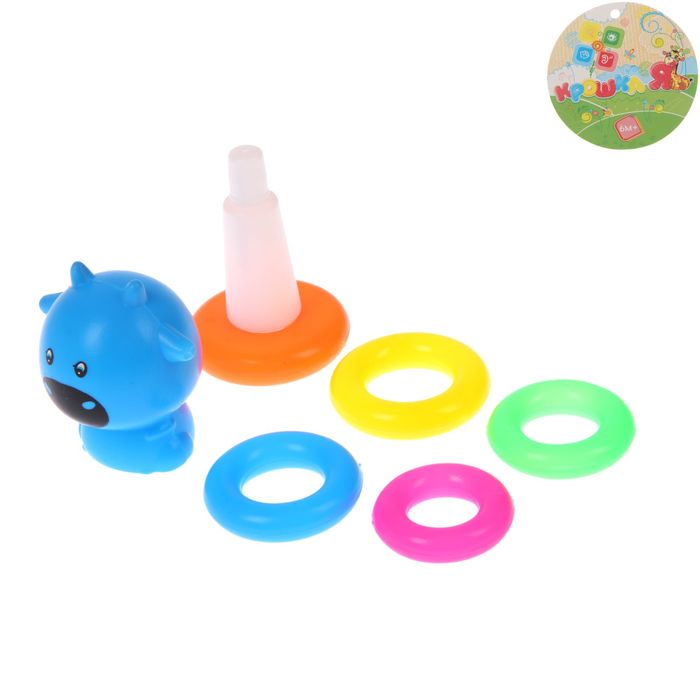 Пирамидка «Коровка», 5 колец