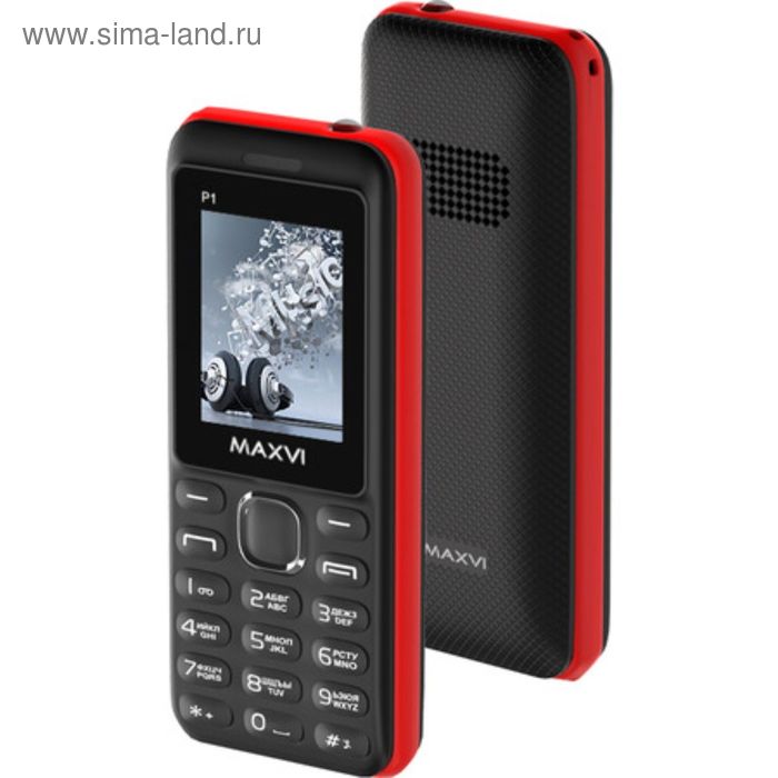Сотовый телефон Maxvi P1, черный/красный