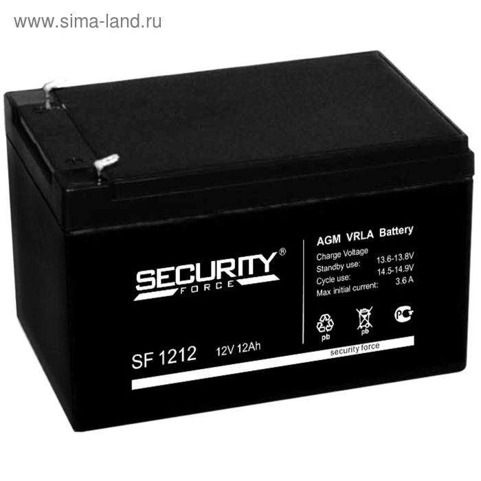 фото Аккумуляторная батарея security force sf 1212, 12 в, 12 а/ч