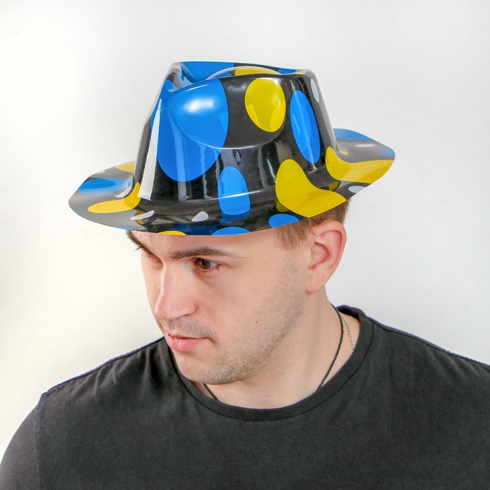 Карнавальная шляпа "Пятнашка", с выемкой, наборе 1 цвет, цвета МИКС