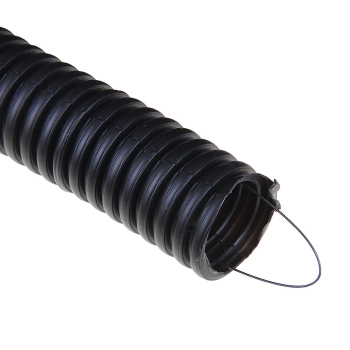 Труба ПНД "ДКС" 71750, гофро, с протяжкой, d=50мм, черная, 15 м