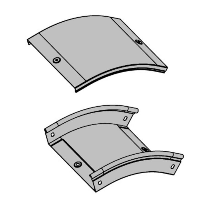 Угол "ДКС" 36881, для лотка, вертикальный, внеш. 45град., Cd=45, 100х100