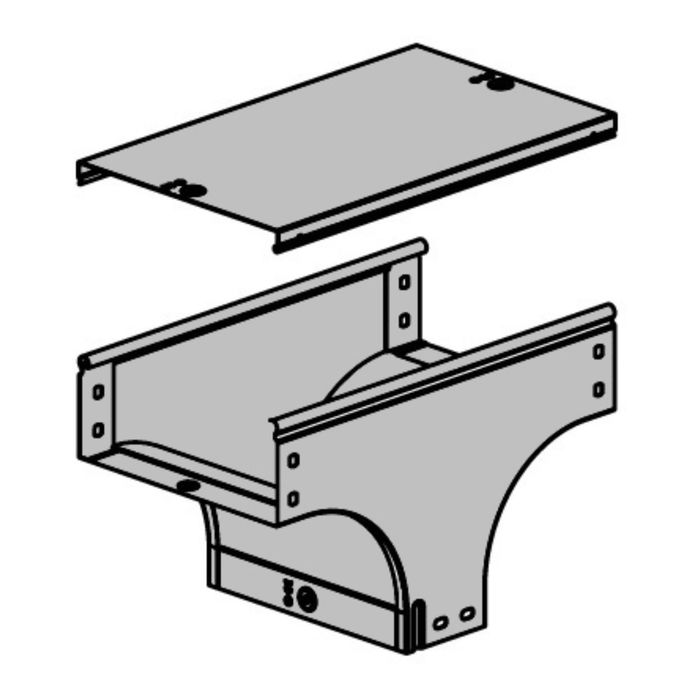 Ответвитель TD "ДКС" 37102, для лотка, Т-образный, вертикальный, 100х80