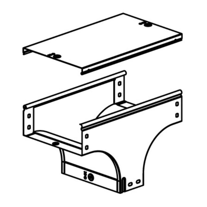 Ответвитель TD "ДКС" 37104, для лотка, Т-образный, вертикальный, 200х80