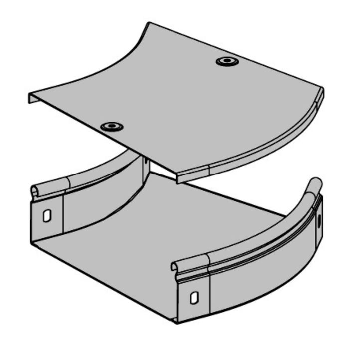 Крышка CPO 45 "ДКС" 38024, на угол горизонтальный 45°, основание 200 мм