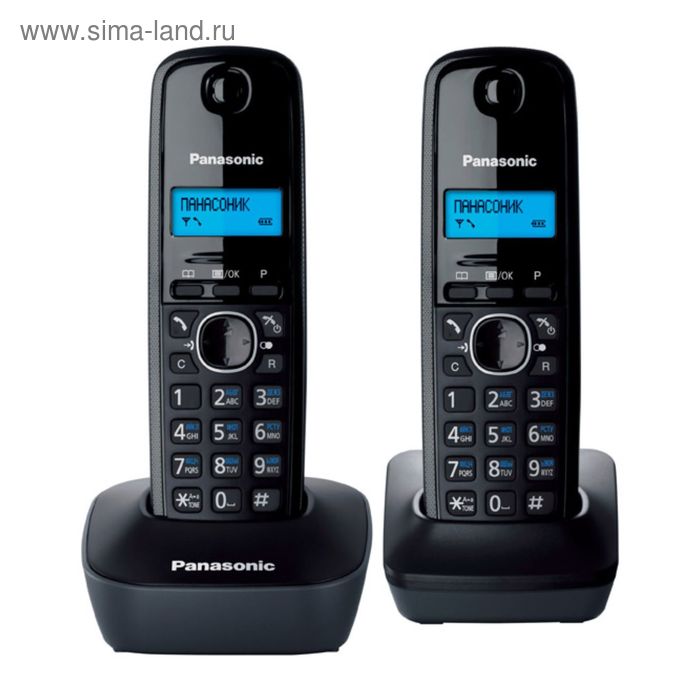 Радиотелефон Dect Panasonic KX-TG1612RUH темно-серый, АОН радиотелефон panasonic kx tg1612ruh grey