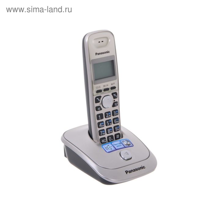 Радиотелефон Dect Panasonic KX-TG2511RUN платиновый/чёрный, АОН телефон dect panasonic kx tg2511run