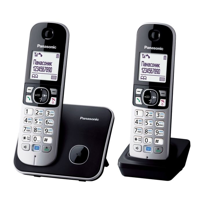 Радиотелефон Dect Panasonic KX-TG6812RU чёрный, АОН