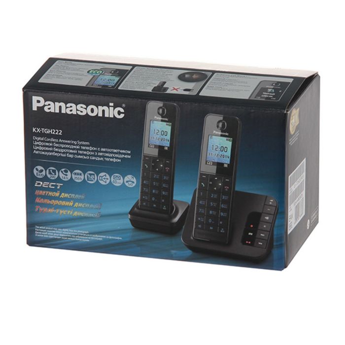 Радиотелефон Dect Panasonic KX-TGH222RUB чёрный, автооветчик, АОН