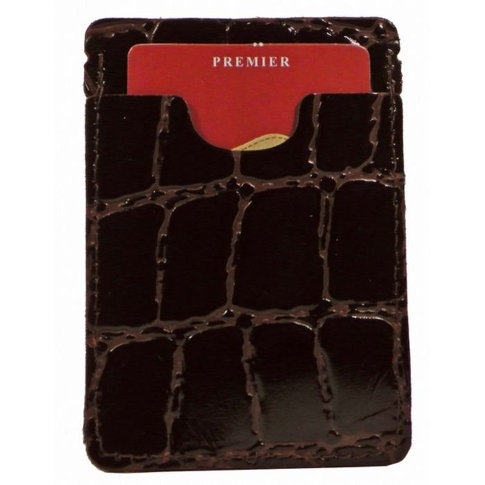 Футляр для карточек, лист на 1 визитку, 20 визиток, цвет бордовый