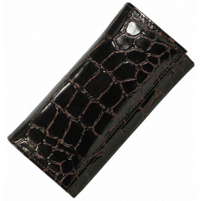 Портмоне женское на кнопке, 2 отдела для купюр, для монет, для кредитных карт, цвет тёмно-коричневый