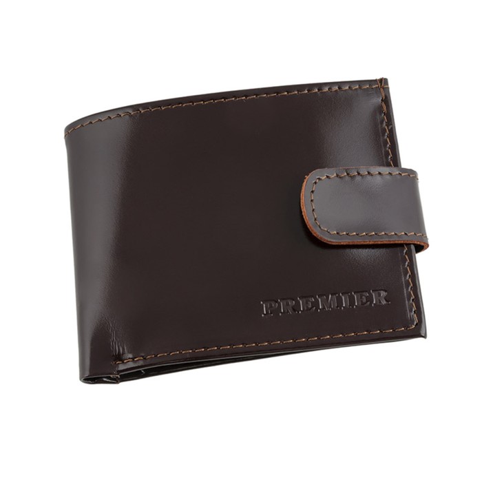 Портмоне мужское, 1 отдел, для купюр, монет, карт, цвет коричневый