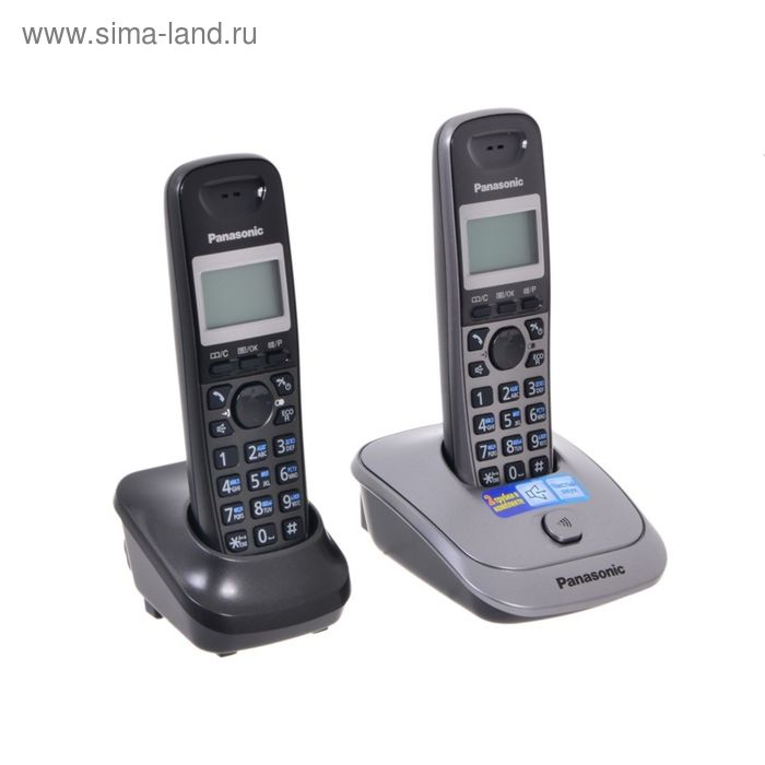 Радиотелефон Dect Panasonic KX-TG2512RU1 серый металлик, АОН радиотелефон panasonic kx tg1612ruh дополнительная трубка память 50 номеров аон будильник серый