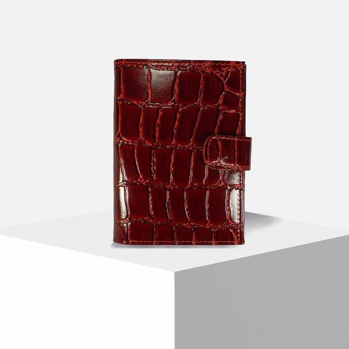 Обложка для автодокументов, 1 отделдля купюр, для кредитных карт, цвет красный