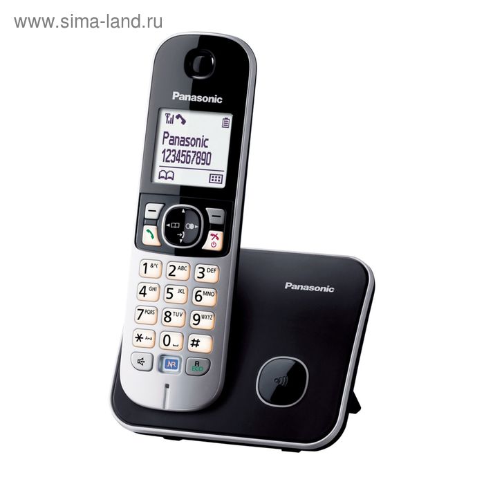 фото Радиотелефон dect panasonic kx-tg6811rub чёрный, аон