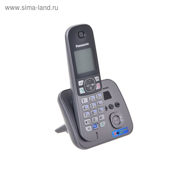 Радиотелефон Panasonic Dect KX-TG6821RUM, автоответчик, АОН, серый металлик радиотелефон dect panasonic kx tg1611ruh серый аон