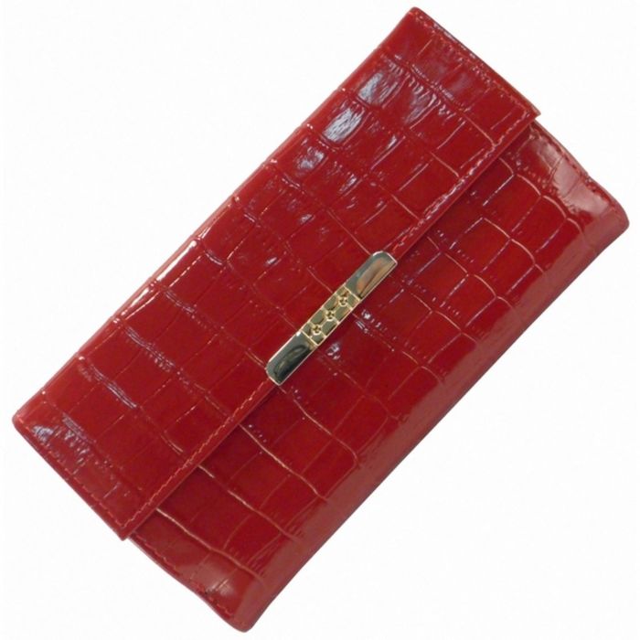 Портмоне женское на кнопке, отдел для купюр, для кредитных карт, для монет, цвет красный