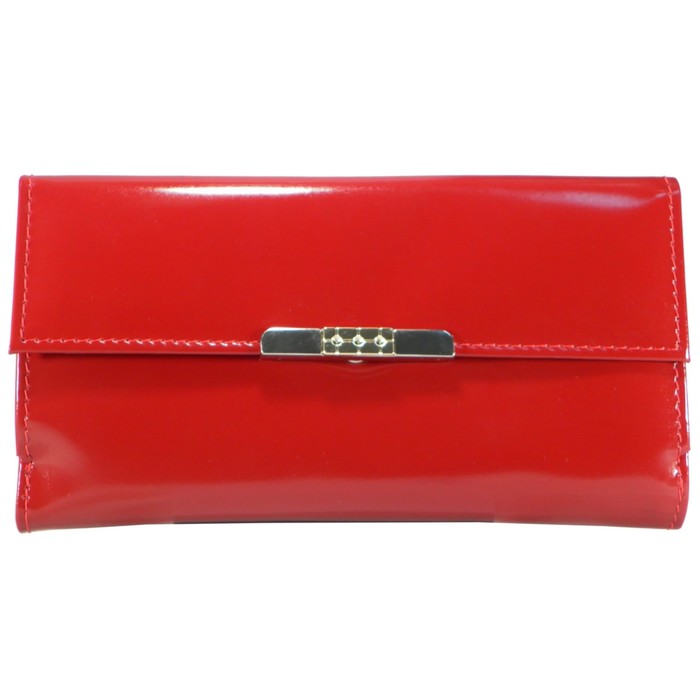 Кошелёк женский на кнопке, 1 отдел для купюр, для монет, для кредитных карт, цвет красный