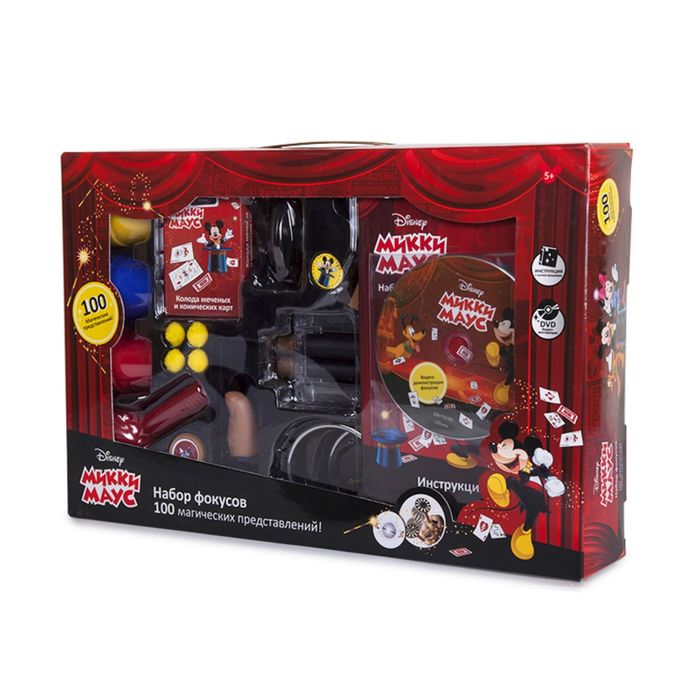 Набор для демонстрации фокусов "Mickey Mouse" (100 фокусов, DVD, 27х7,5х41 см) Disney