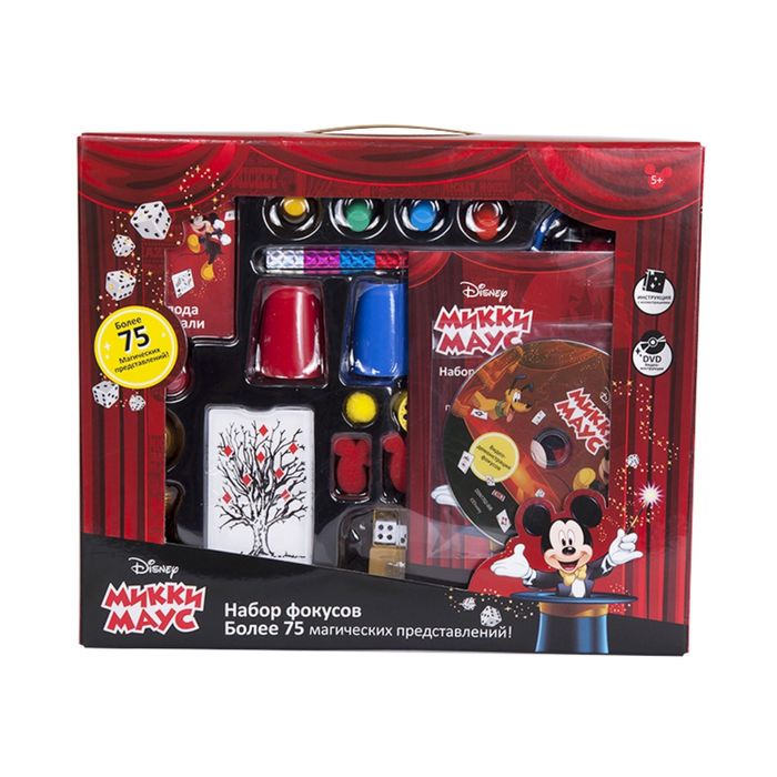 Набор для демонстрации фокусов "Mickey Mouse" (75 фокусов, DVD, 27,5х6,5х33 см) Disney