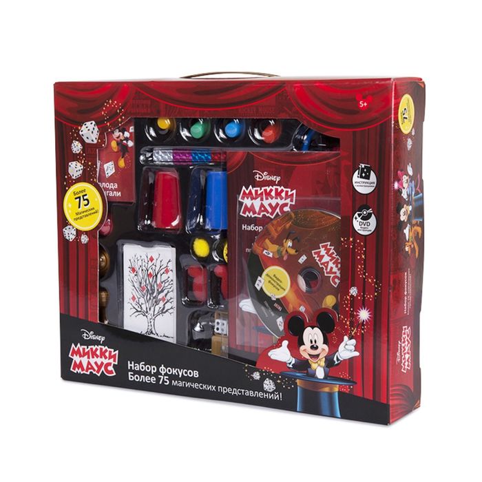 Набор для демонстрации фокусов "Mickey Mouse" (75 фокусов, DVD, 27,5х6,5х33 см) Disney