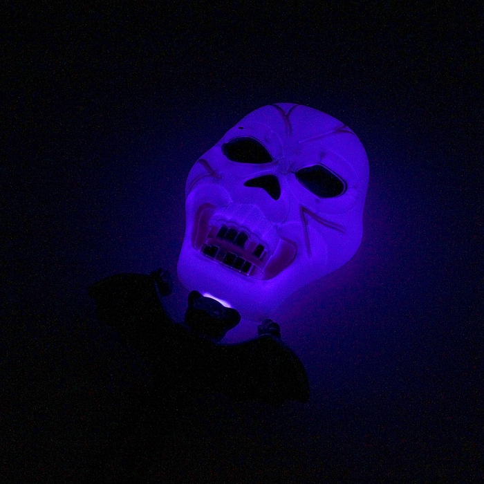 Палка световая музыкальная "Череп" с летучей мышью