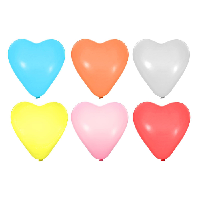 Шары латексные 12" "Сердце", пастель, набор 100 шт., цвета МИКС