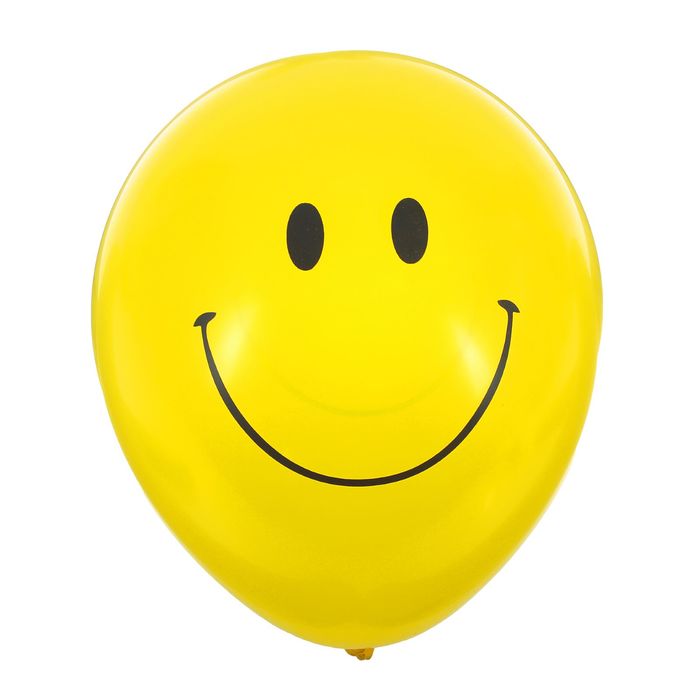 Шары латексные 12" "Улыбка", пастель, набор 16 шт., цвет жёлтый