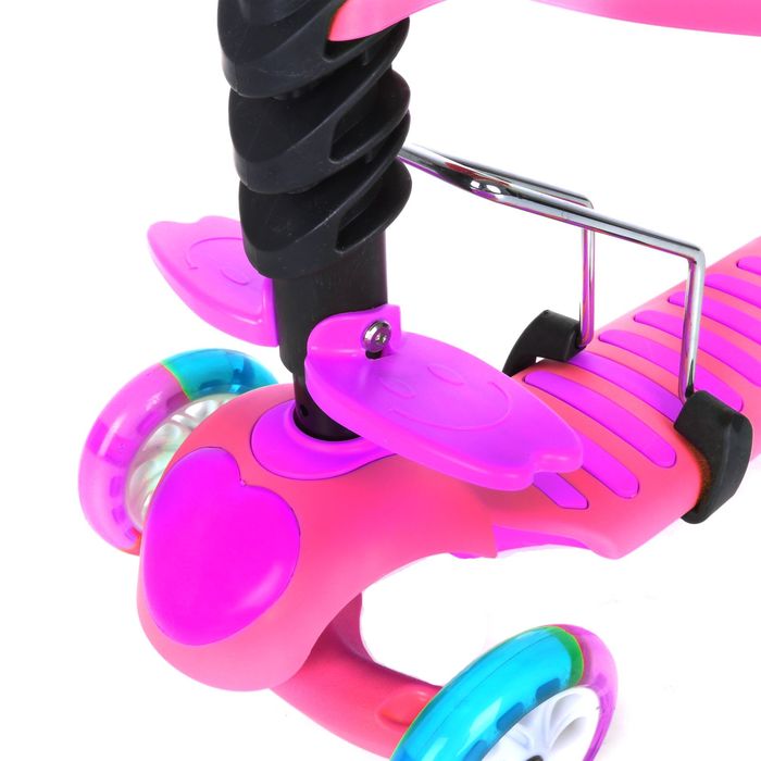 Самокат-каталка 3 в1 ОТ-922, три колеса PU d=120 и 90 мм, световые, ABEC 7, цвет розовый