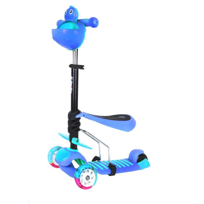 Самокат-каталка 3 в1 ОТ-922, три колеса PU d=120 и 90 мм, световые, ABEC 7, цвет синий