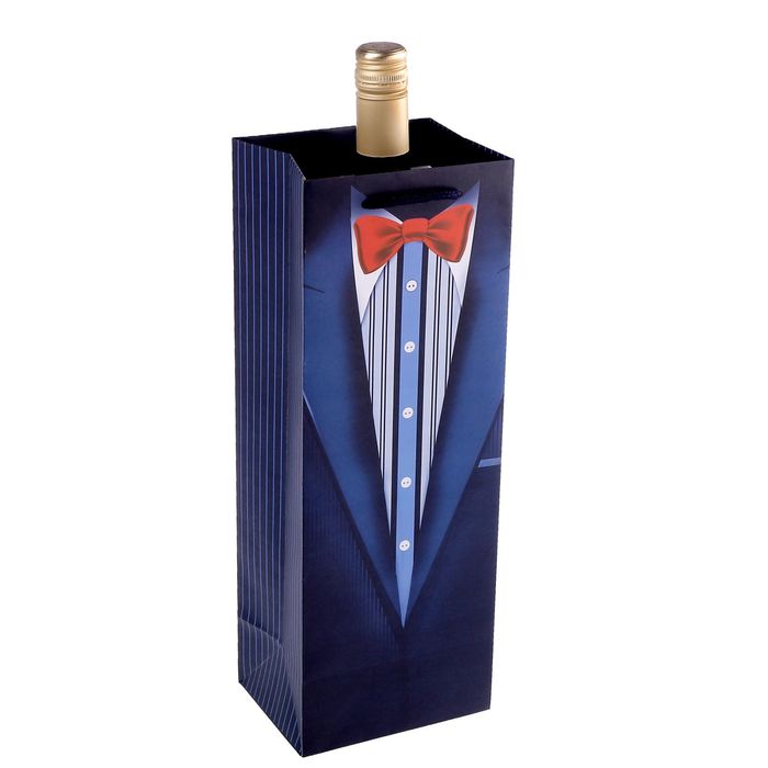 Пакет ламинированный под бутылку «Смокинг», 13 × 36 × 10 см