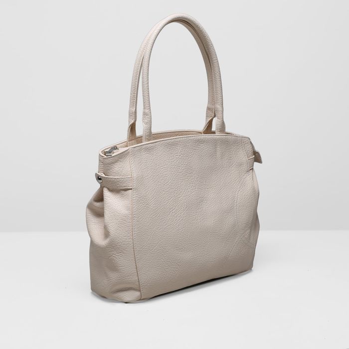 Сумка женская на молнии, 1 отдел, наружный карман, цвет бежевый