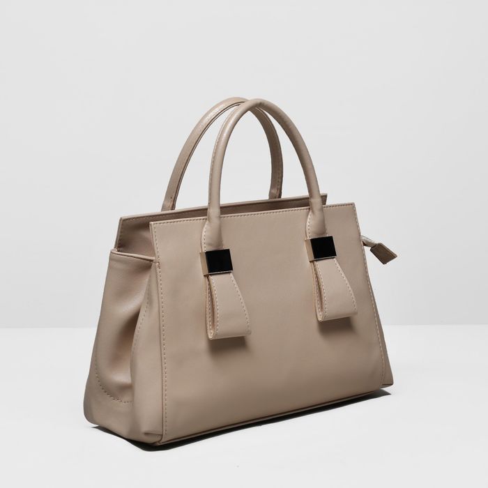 Сумка женская на молнии, 1 отдел, наружный карман, цвет бежевый