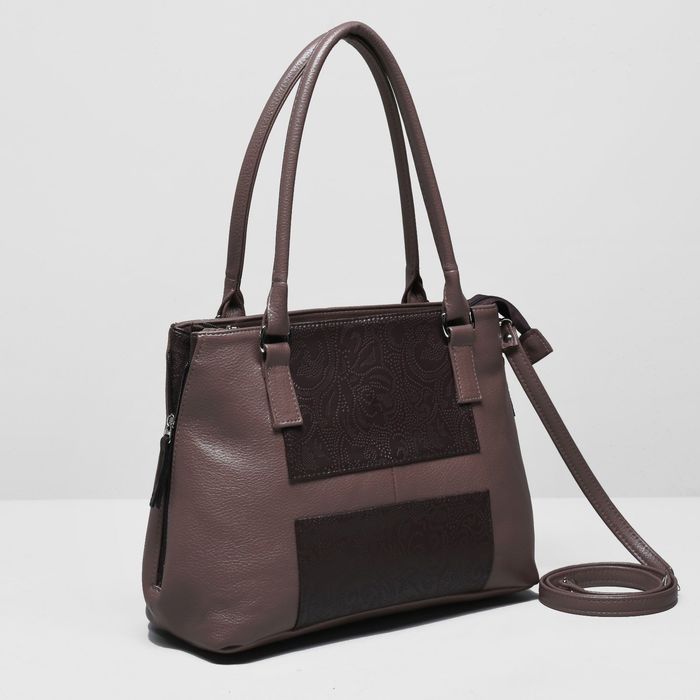 Сумка женская на молнии, 1 отдел, наружный карман, цвет коричневый