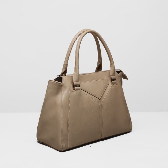 Сумка женская на молнии, 1 отдел, наружный карман, цвет бежевый