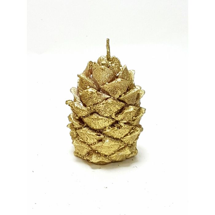 Свеча "Шишка кедровая 7см" золотая