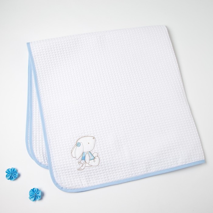 Полотенце вафельное "Этелька" Друзья 82х82 см, цвет голубой 100% хл, 260 гр/м2