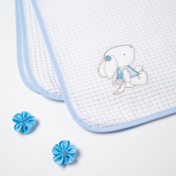 Полотенце вафельное "Этелька" Друзья 82х82 см, цвет голубой 100% хл, 260 гр/м2