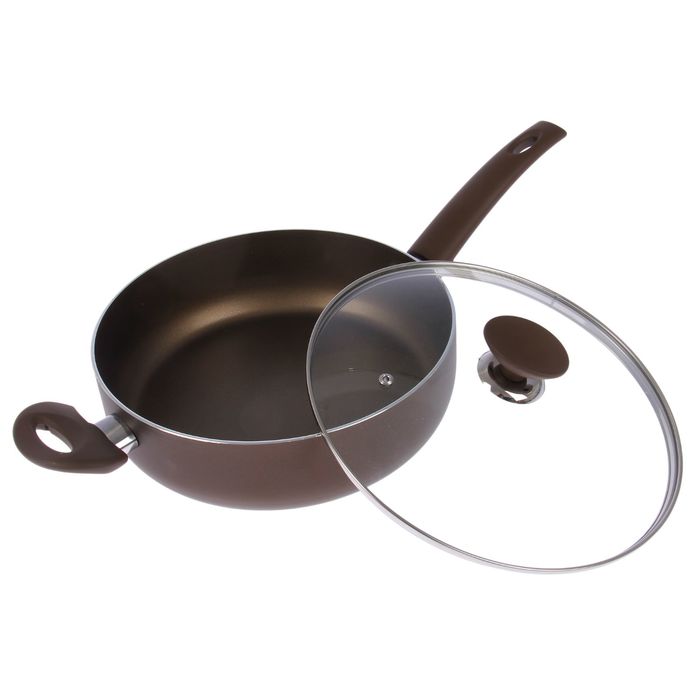 Сотейник d=26 см "Престиж", стеклянная крышка, антипригарное покрытие